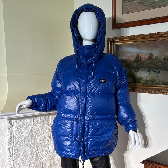 HOMME+ Vancouver Blue Down Puffer Jacket — Detachable Hood, Zip & Snap Front - Picture 4 of 11